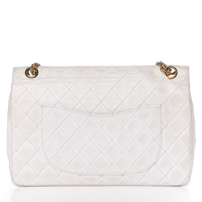 Chanel Lambskin Quilted Medium Double Flap White 19 of 27