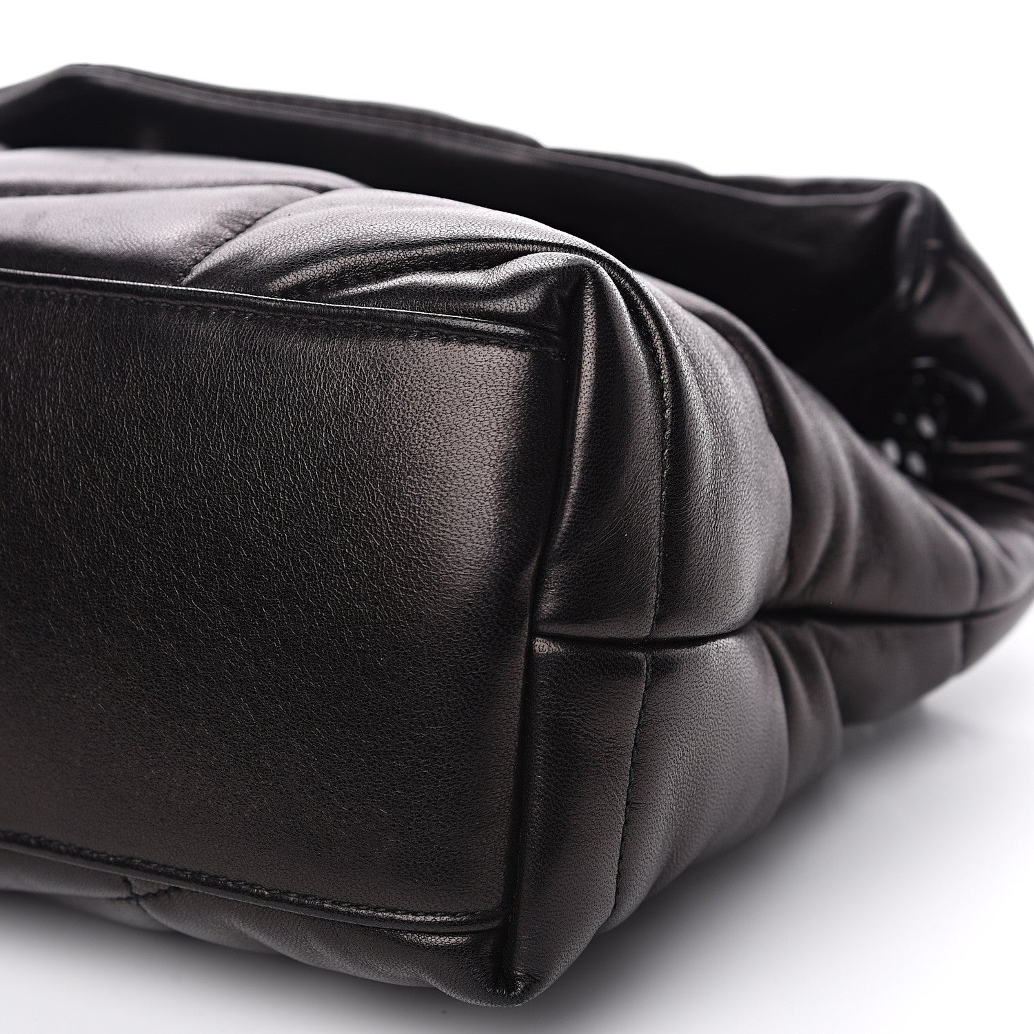 Saint Laurent Lambskin Quilted Small Loulou Puffer Monogram Chain Satchel Black 8 of 11