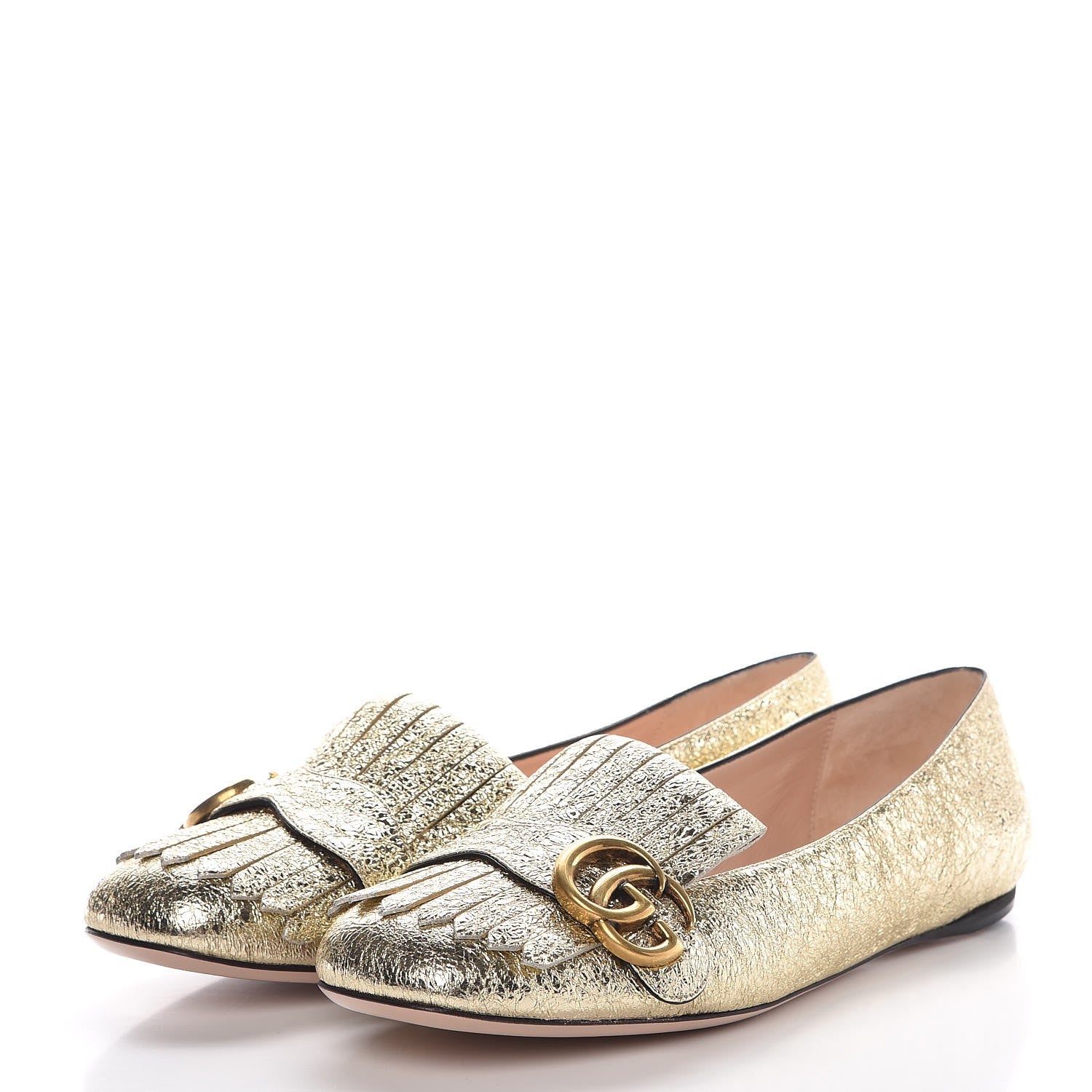 Gucci Galassia GG Marmont Fringe Flats 39 Platino 4 of 8