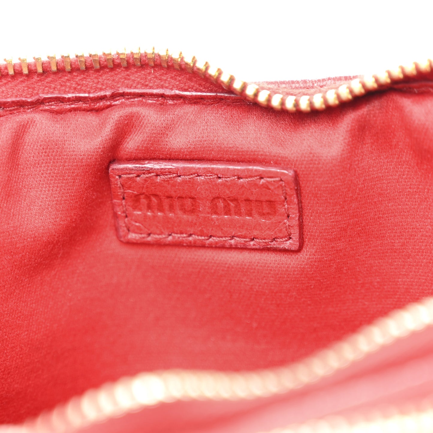 Nappa Matelasse Double Zip Pochette Clutch Rosso