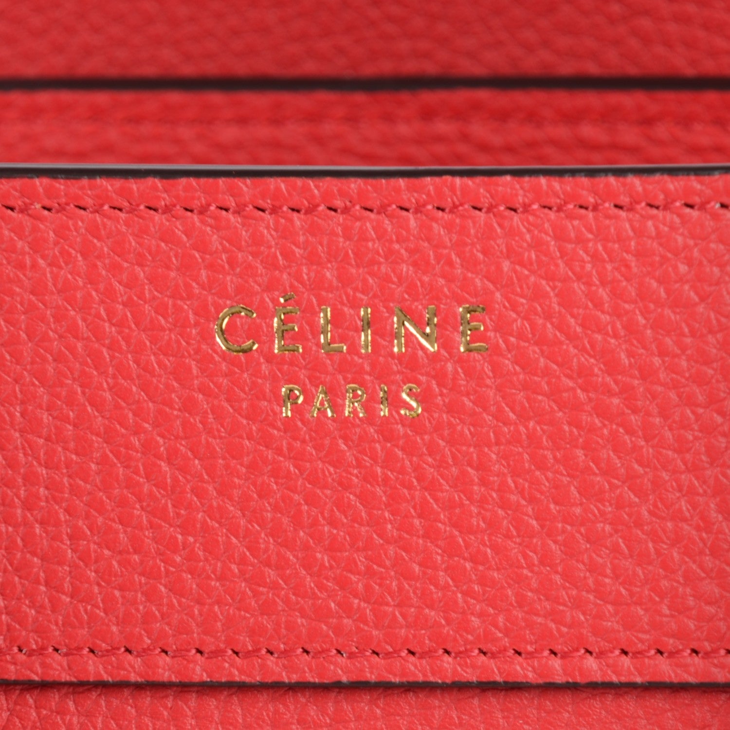Celine Drummed Calfskin Micro Luggage Coquelicot 6 of 9