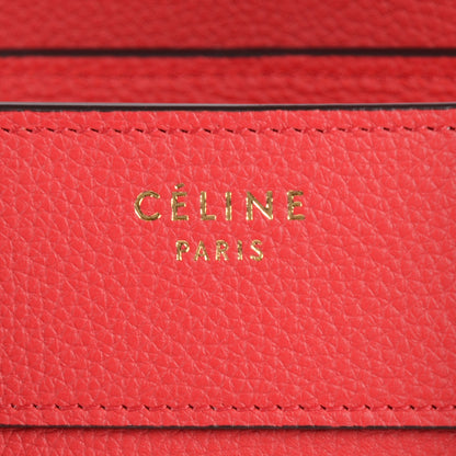 Celine Drummed Calfskin Micro Luggage Coquelicot 6 of 9
