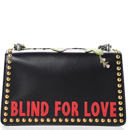 Gucci Calfskin Floral Embroidered Studded Small Dionysus Shoulder Bag Black 9 of 16