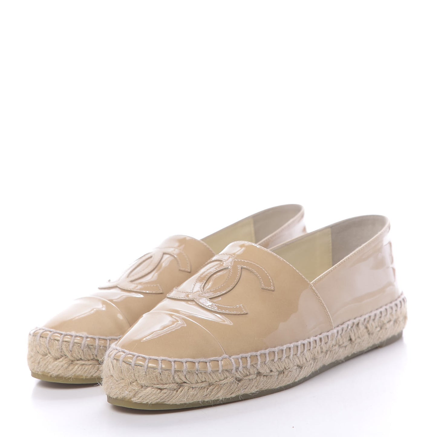 Patent CC Espadrilles 36 Beige