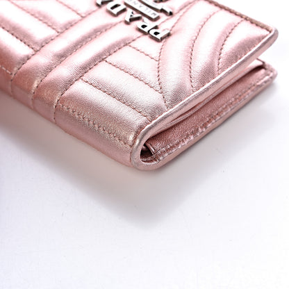 Prada Metallic Nappa Impunture Diagramme Wallet Rosa Mordore 11 of 12