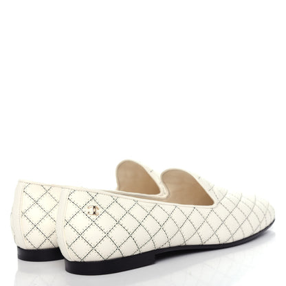 Chanel Calfskin Stitched CC Loafers 39 Ivory 4 of 11
