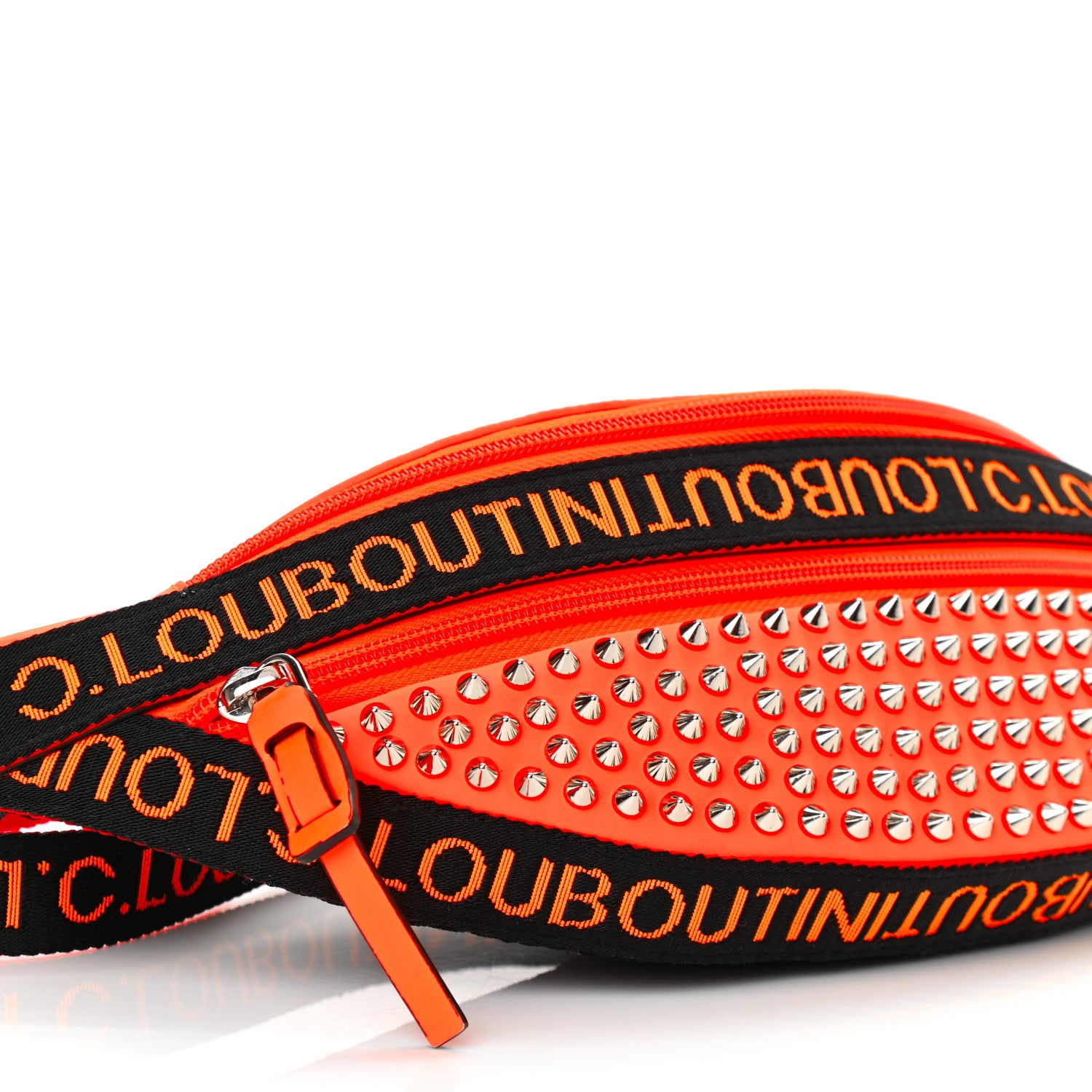Christian Louboutin Calfskin Spiked ParisnycBelt Bag Orange 8 of 10