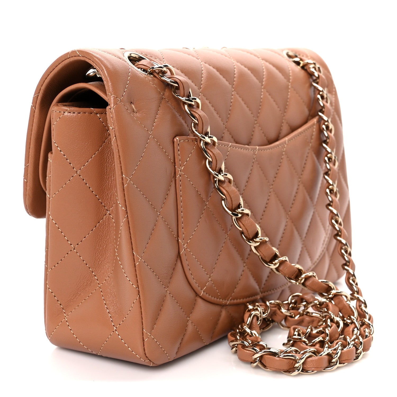 Chanel Lambskin Quilted Small Double Flap Brown 3 of 12