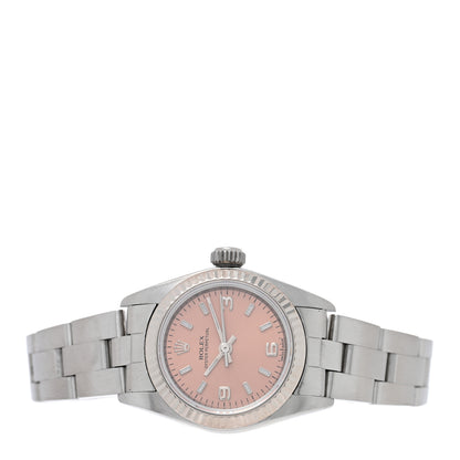 Rolex Stainless Steel 18K White Gold 24mm Oyster Perpetual Watch Pink 76094 2 of 4