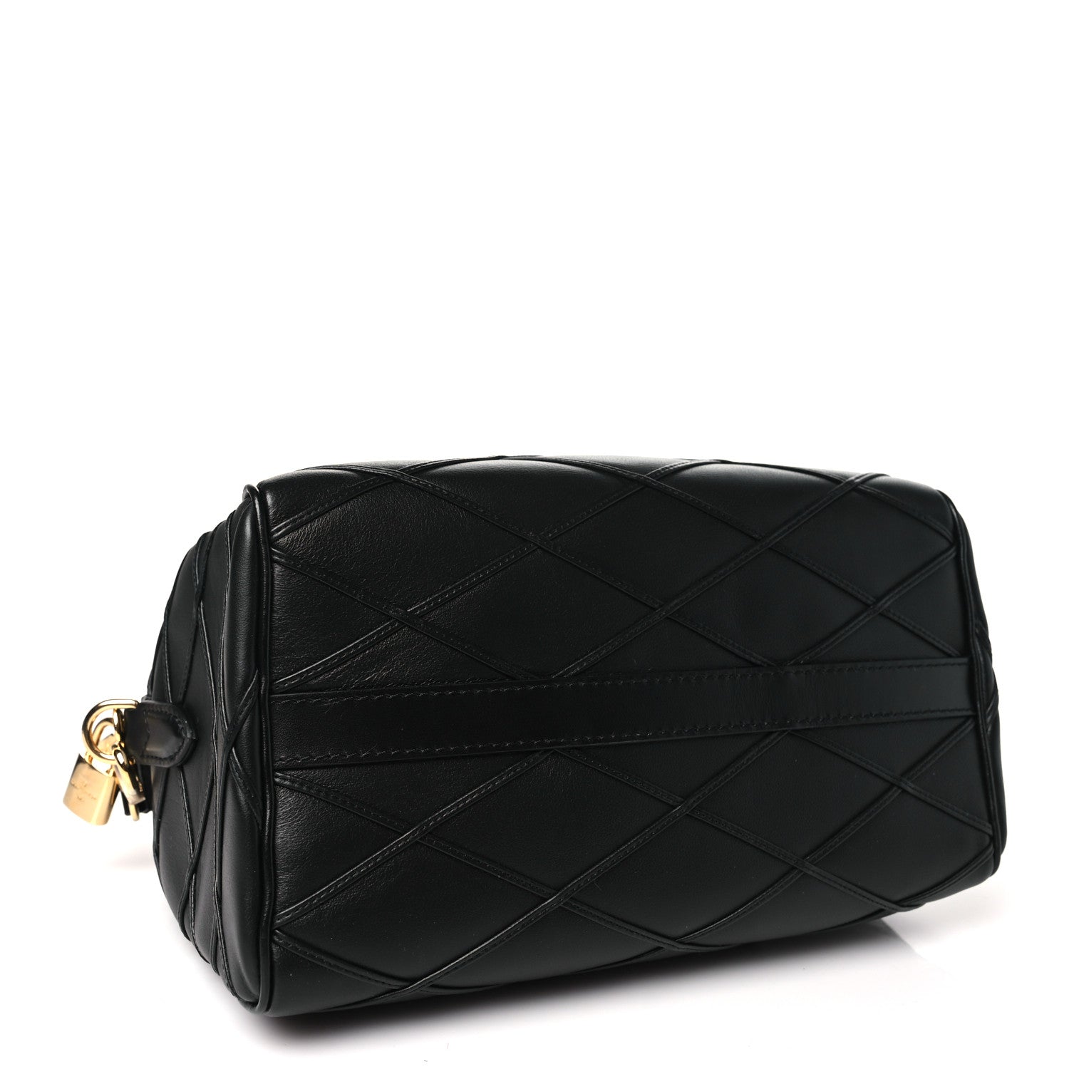 Louis Vuitton Lambskin Malletage Speedy Bandouliere 25 Black 4 of 9