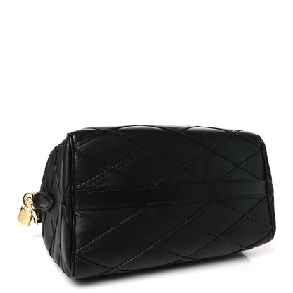 Louis Vuitton Lambskin Malletage Speedy Bandouliere 25 Black 4 of 9