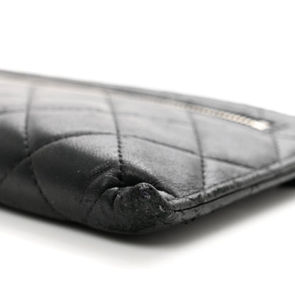Chanel Lambskin Quilted Zip Pouch Black 11 of 13