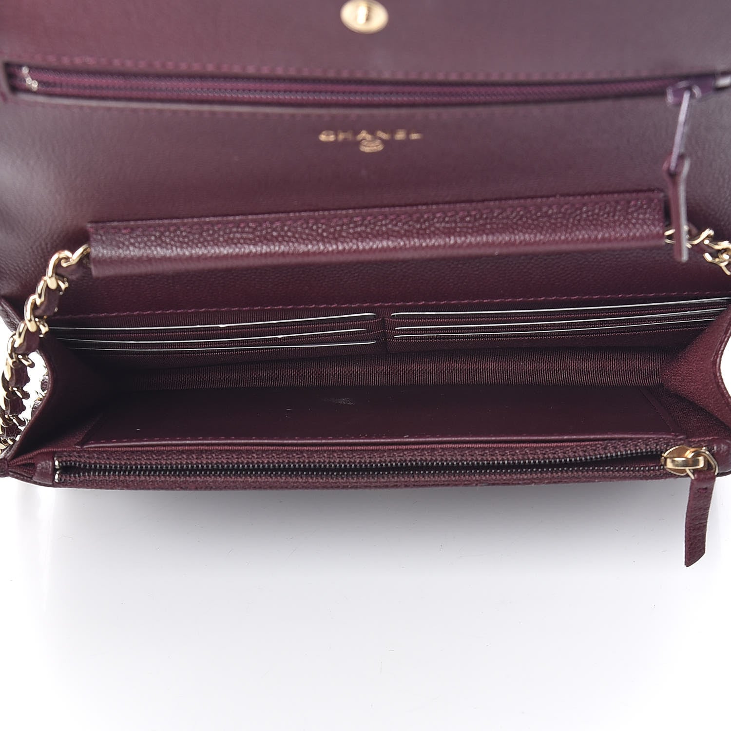 Chanel Caviar Quilted Boy Wallet On Chain WOC Dark Purple 5 of 13
