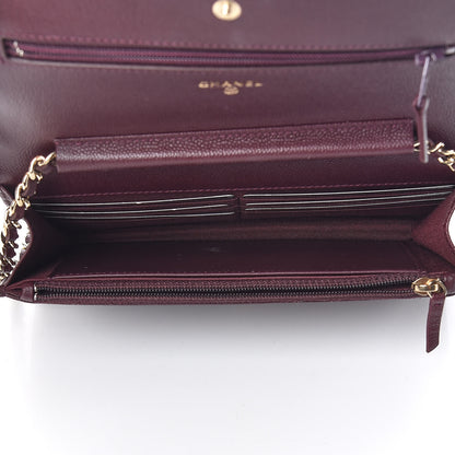 Chanel Caviar Quilted Boy Wallet On Chain WOC Dark Purple 5 of 13