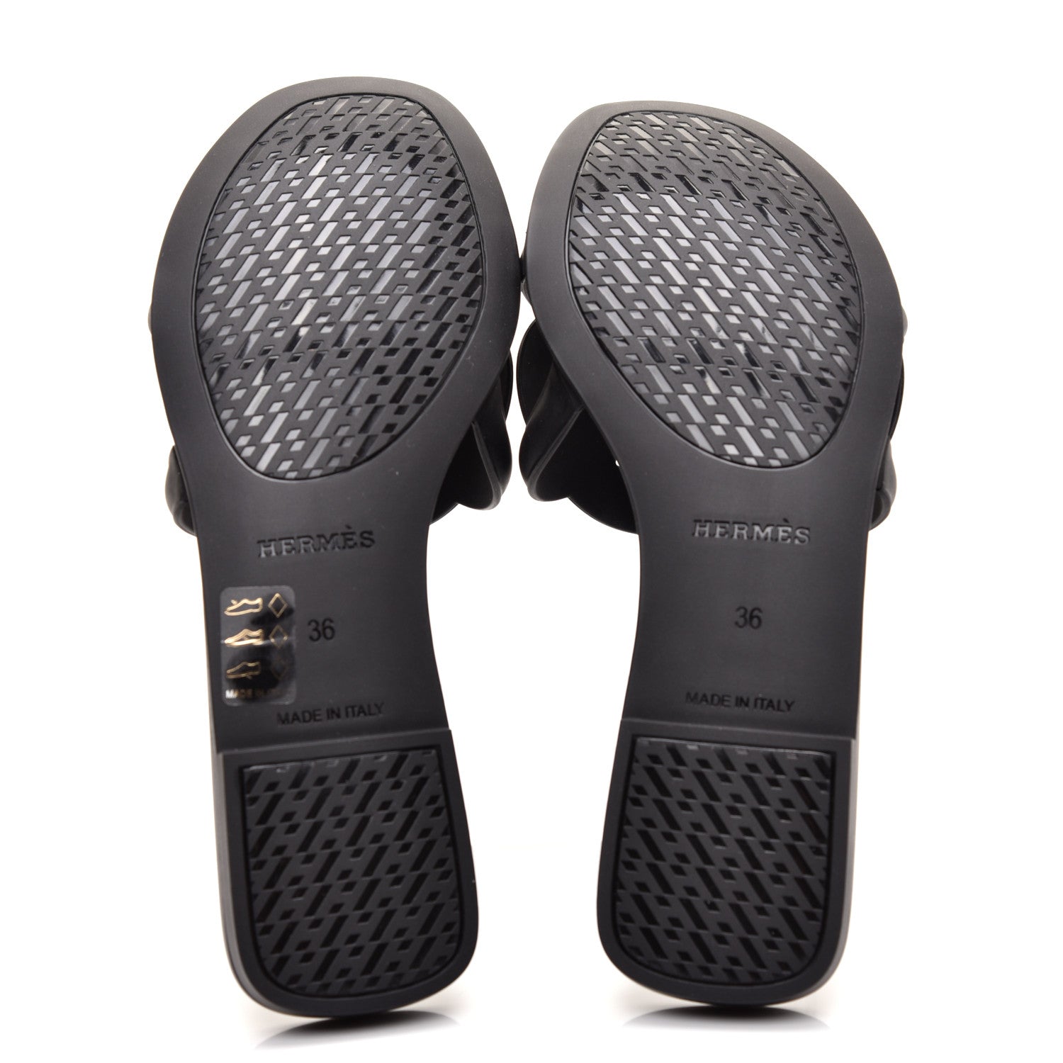 Hermes Rubber Aloha Sandals 36 Black 5 of 8