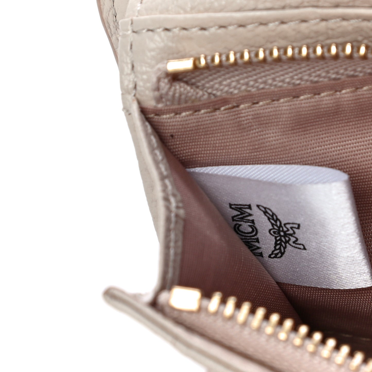 Goatskin Milano Tri-Fold Wallet Beige