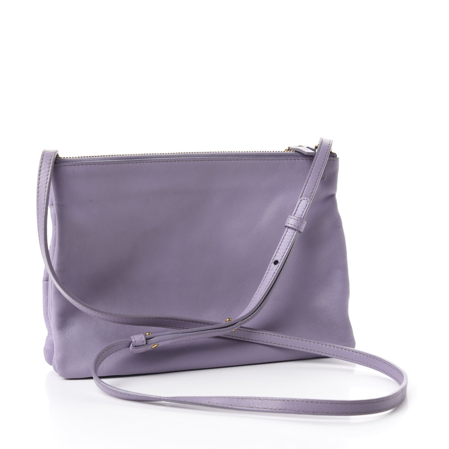 Celine Lambskin Large Trio Crossbody Bag Lilac 4 of 14