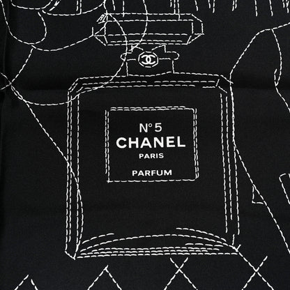 Chanel Silk Number 5 Perfume Scarf Black 2 of 3