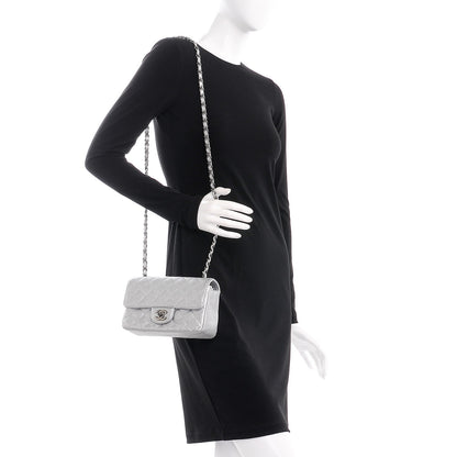 Chanel Metallic Caviar Quilted Mini Rectangular Flap Silver 2 of 7