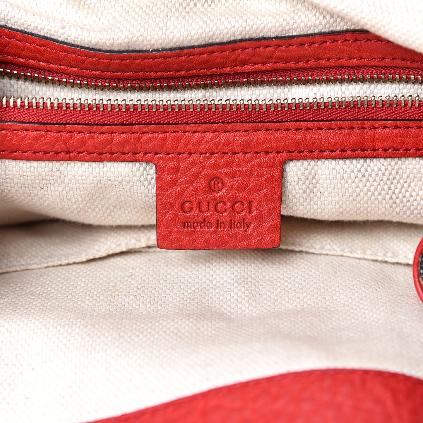 Pebbled Calfskin Medium Soho Shoulder Bag Red