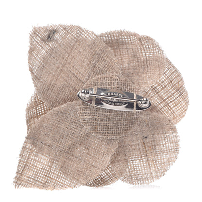 Chanel Linen Camellia Pin Brooch 3 of 4