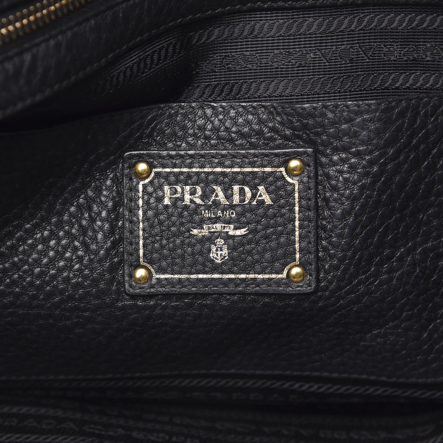 Prada Vitello Daino Side Zip Tote Black 6 of 10