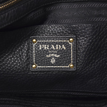 Prada Vitello Daino Side Zip Tote Black 6 of 10