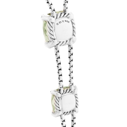 David Yurman Sterling Silver Diamond Prasiolite Chatelaine Y Necklace 6 of 7