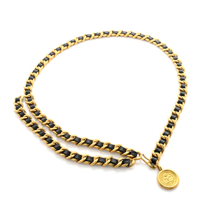 Chanel Lambskin Chain CC Medallion Belt Black Gold 1 of 5