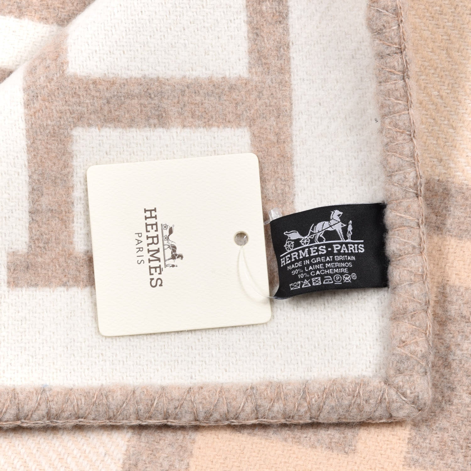 Hermes Wool Cashmere Avalon III Blanket Coco Camomille 4 of 4