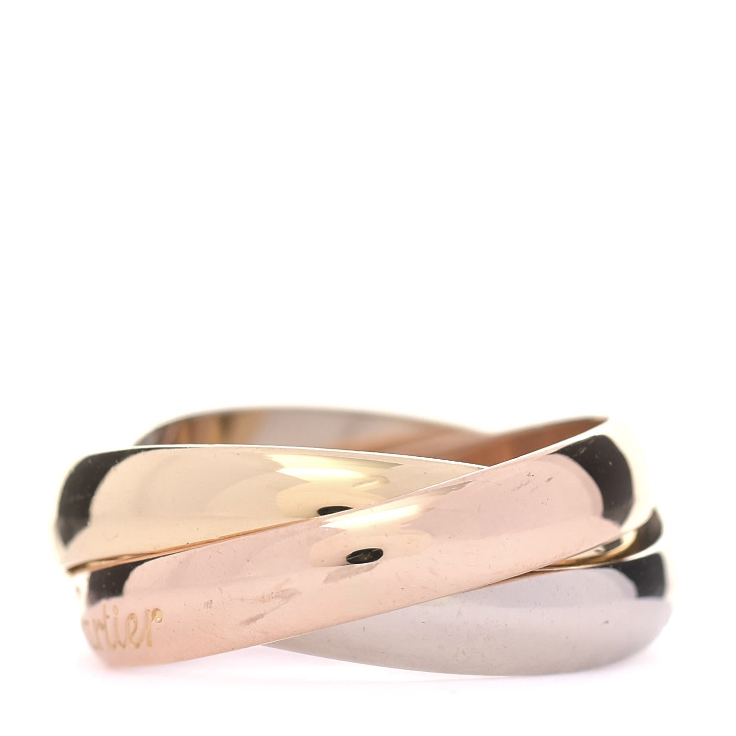 Cartier 18K Pink Yellow White Gold Classic Les Must De Cartier Trinity Ring 49 4.75 3 of 6