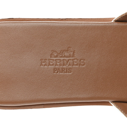 Hermes Calfskin Auteuil Sandals 38 White 6 of 11