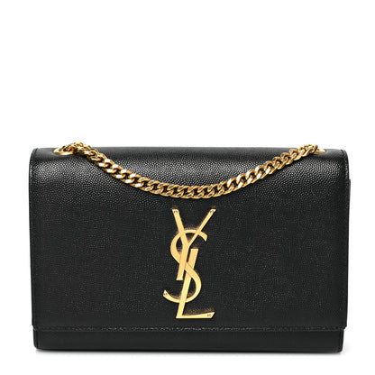 Saint Laurent Grain De Poudre Small Monogram Kate Satchel Black 1 of 7