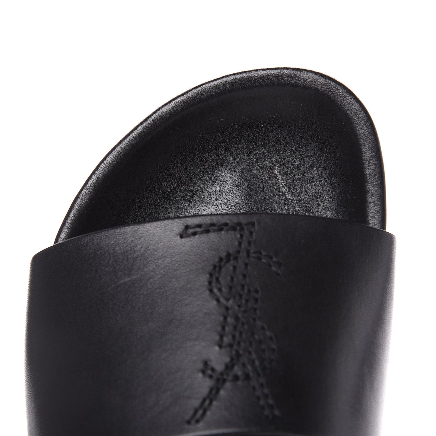 Calfskin Monogram Jimmy Joan Slide Sandals 37 Black
