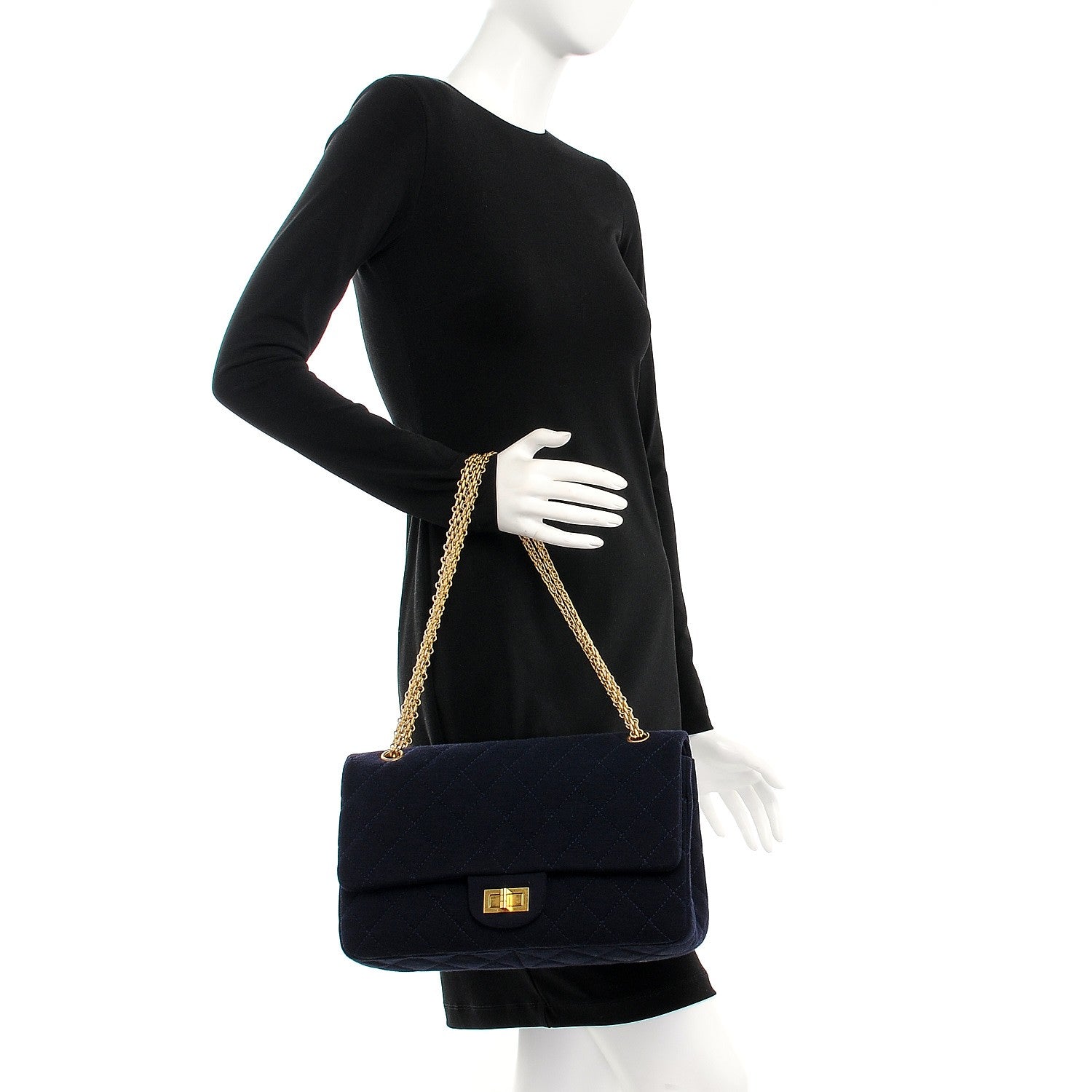 Chanel Jersey Quilted 2.55 Reissue 227 Flap Navy 2 of 10