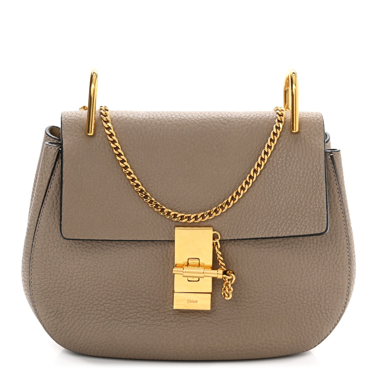 Chloe Grained Lambskin Mini Drew Shoulder Bag Motty Grey 1 of 9