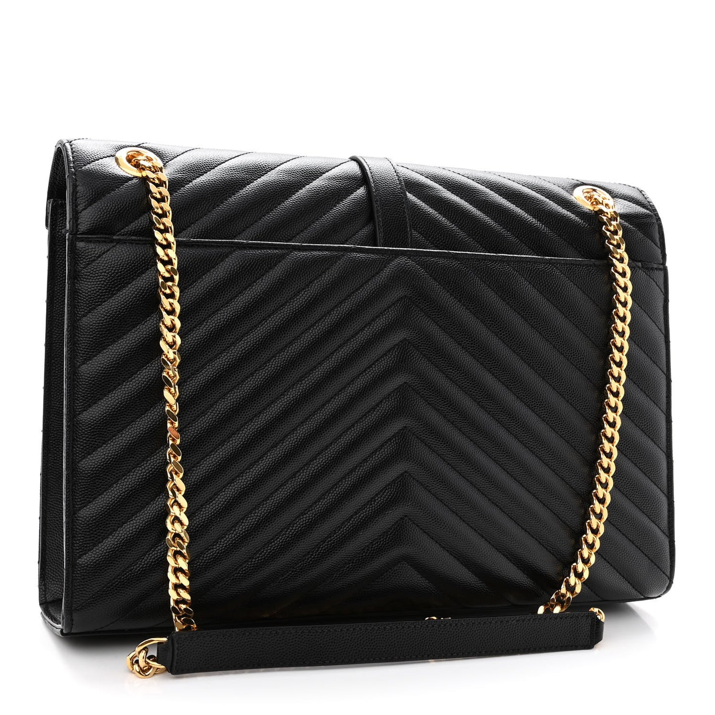 Grain De Poudre Matelasse Chevron Large Monogram Satchel Black