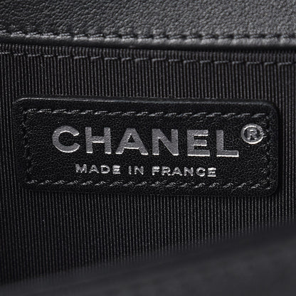 Chanel Calfskin Chevron Quilted Medium Boy Flap Black 6 of 8