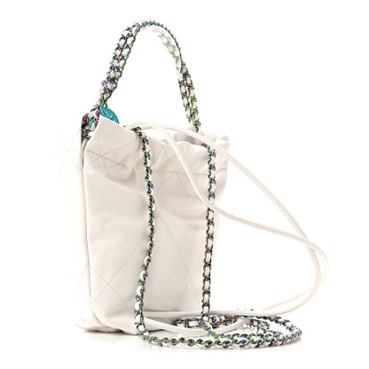 Chanel Shiny Calfskin Quilted Rainbow Mini Chanel 22 White 5 of 28