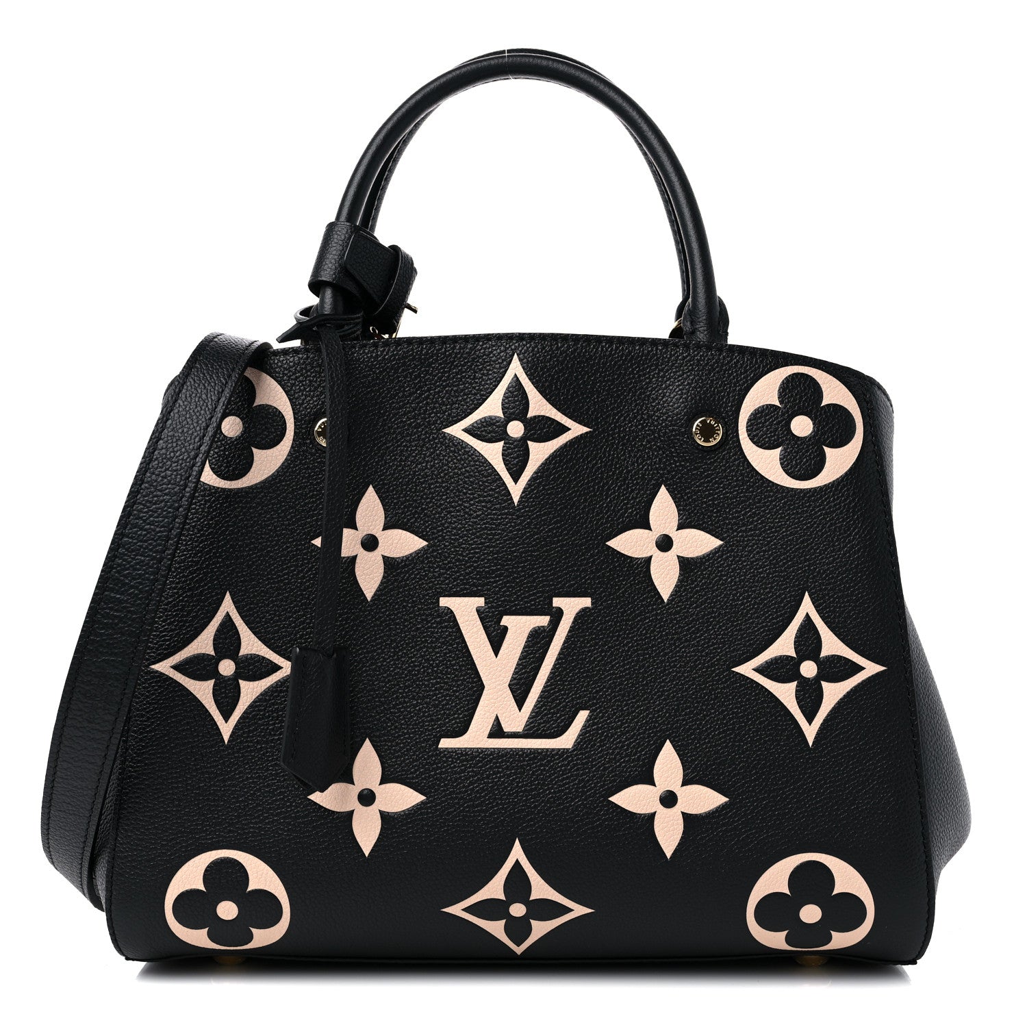 Louis Vuitton Empreinte Monogram Giant Montaigne MM Black Beige 1 of 9