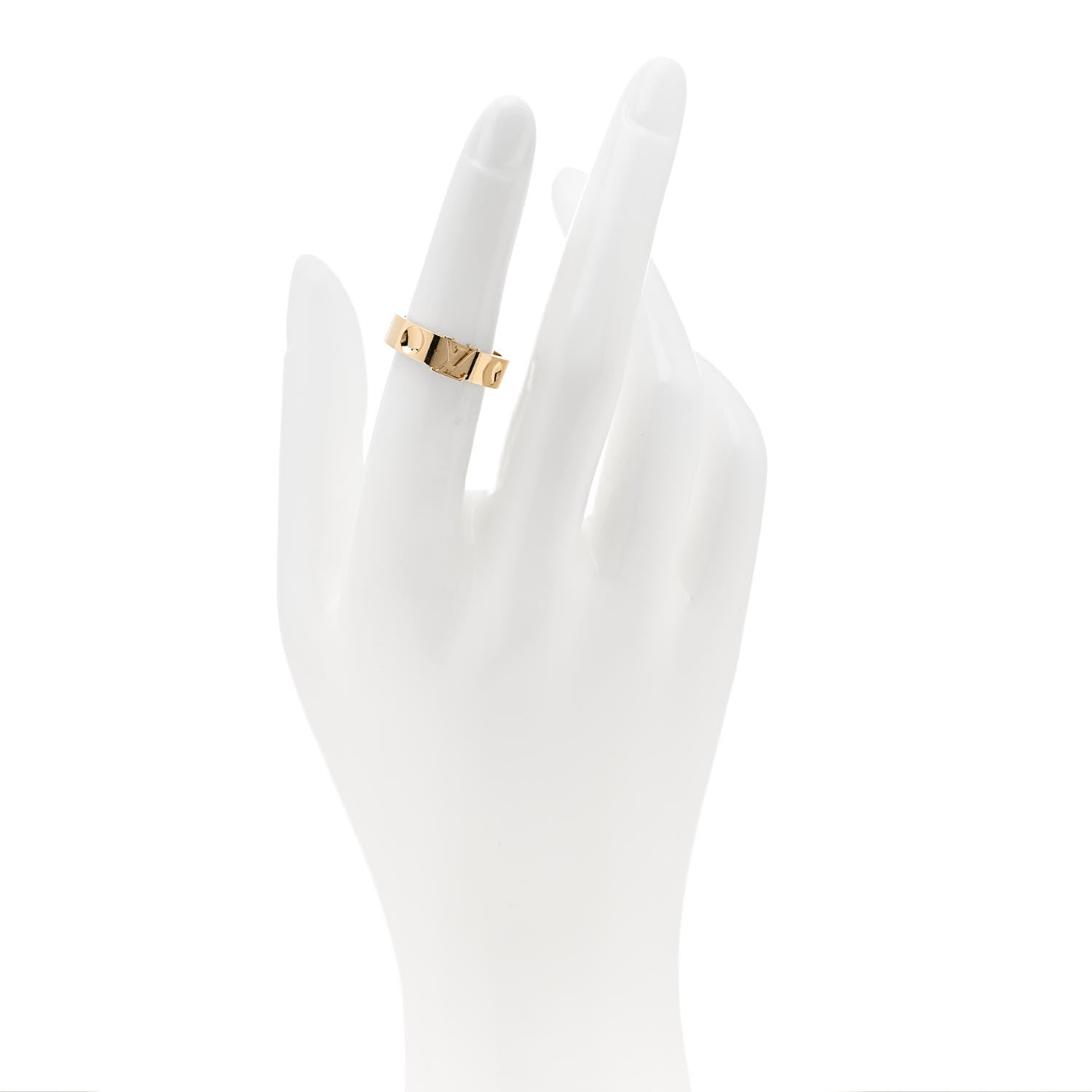 Louis Vuitton 18K Yellow Gold Empreinte LV Ring 51 5.75 2 of 5