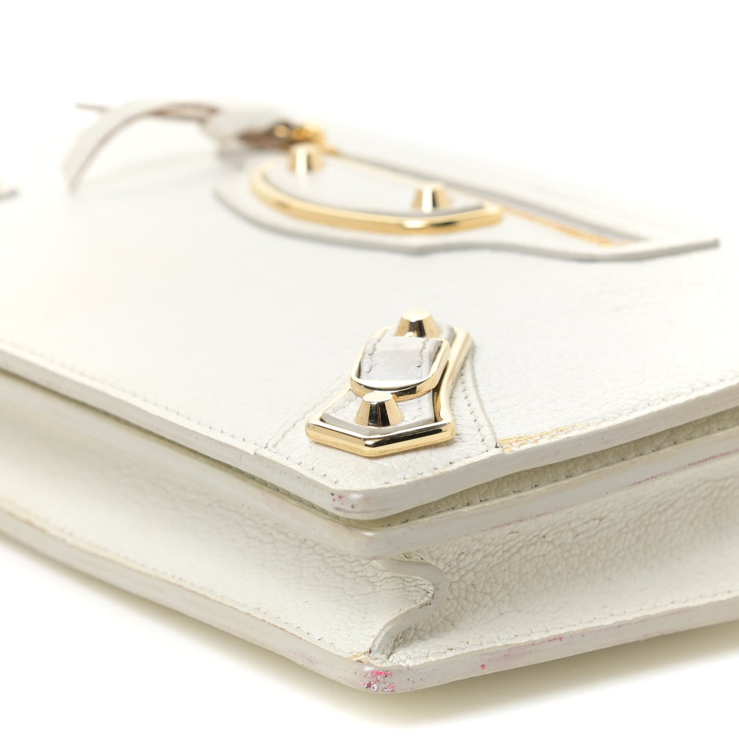 Agneau Gold Metallic Edge Hardware Wallet On Chain White