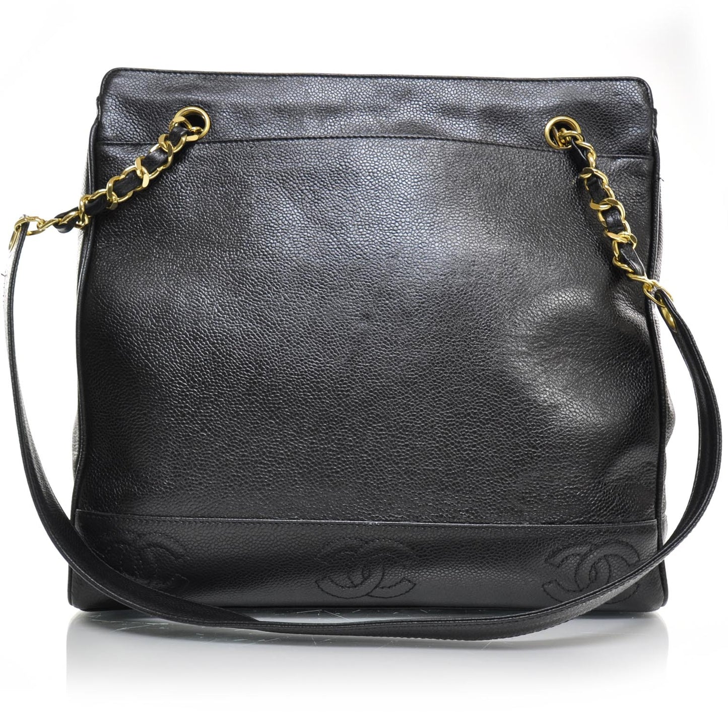 Caviar Shoulder Bag Black GHW