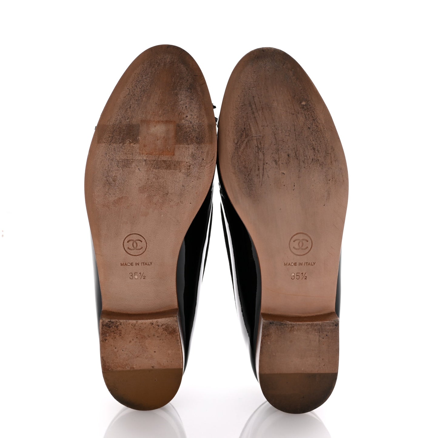 Patent CC Cap Toe Ballerina Flats 35.5 Black