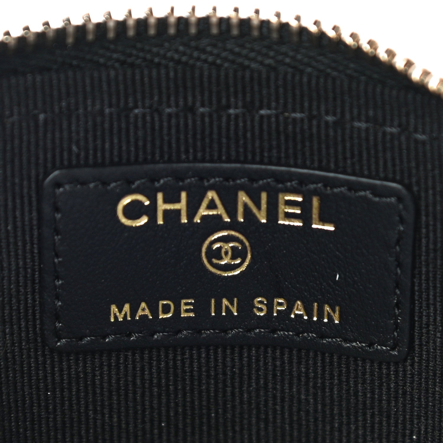 Chanel Caviar Quilted Crystal Zip Card Holder Wallet Black 6 of 11