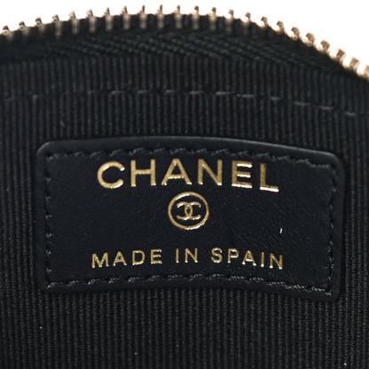 Chanel Caviar Quilted Crystal Zip Card Holder Wallet Black 6 of 11