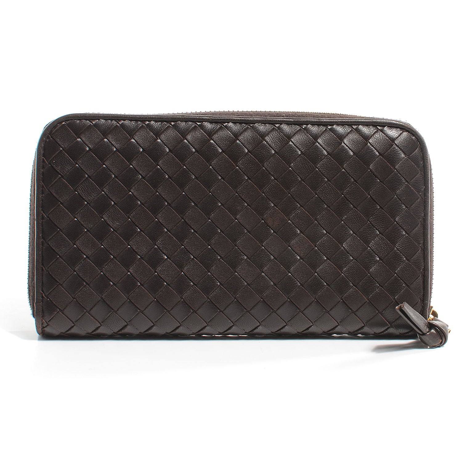 Bottega Veneta Nappa Intrecciato Zip Around Wallet Ebano 1 of 9