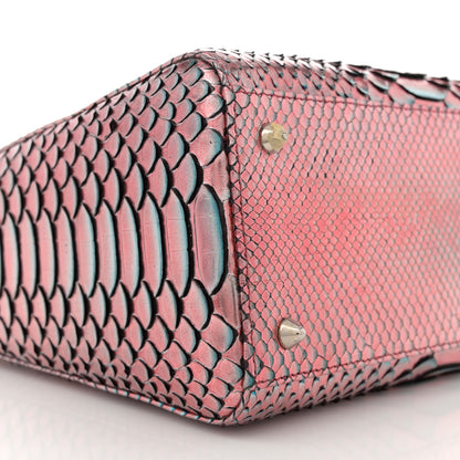 Christian Dior Metallic Snakeskin Medium Lady Dior Pink Blue 9 of 12