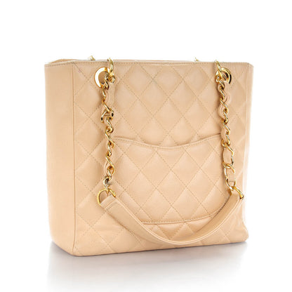 Chanel Caviar Quilted Petit Shopping Tote PST Beige Clair 3 of 11