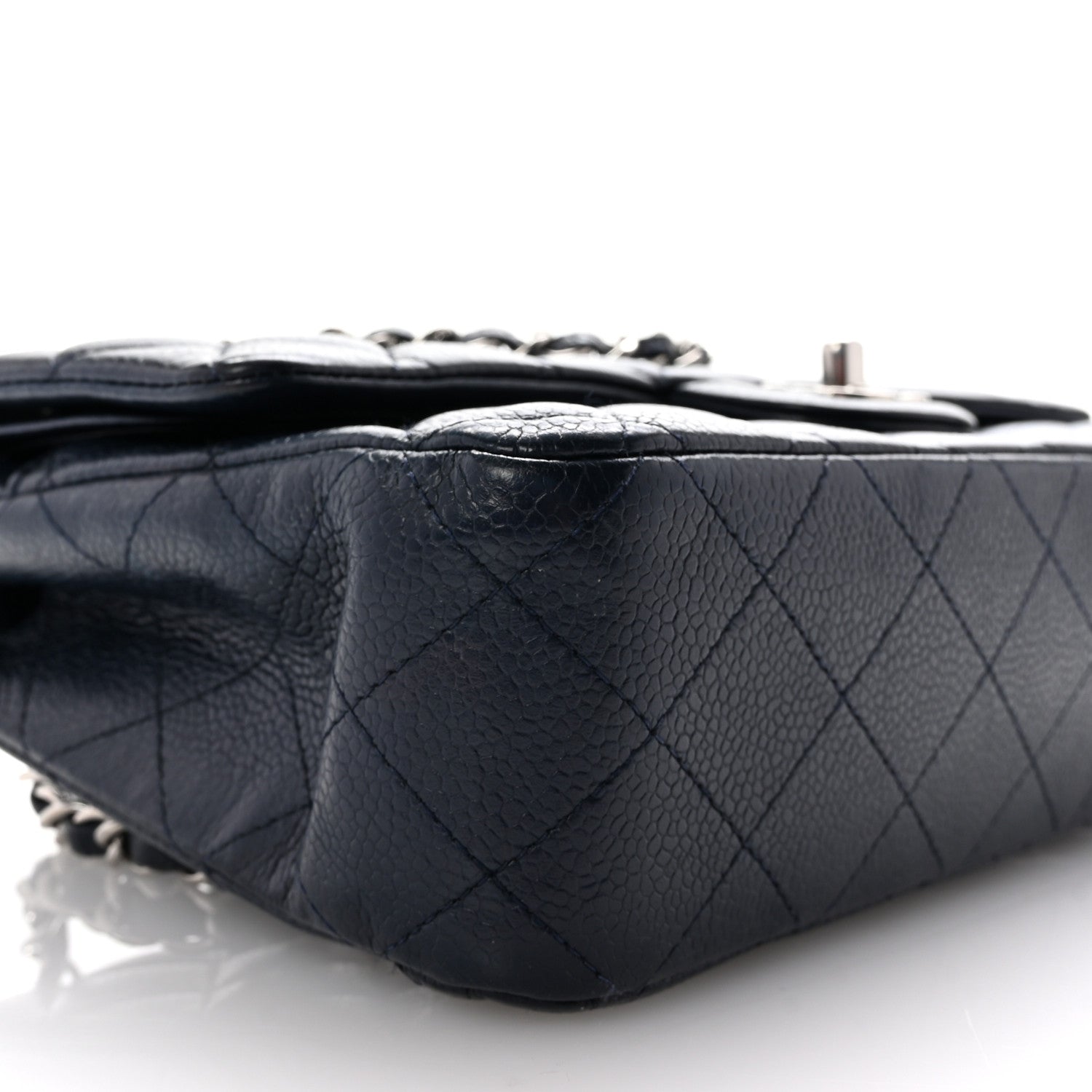 Chanel Caviar Quilted Medium Double Flap Navy 10 of 11